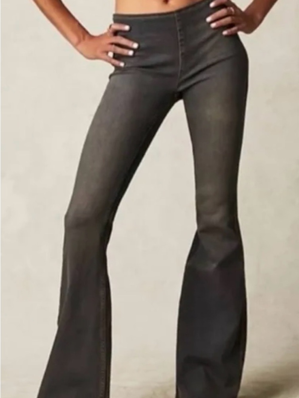Free People Women's Flare Jeans in Washed Charcoal